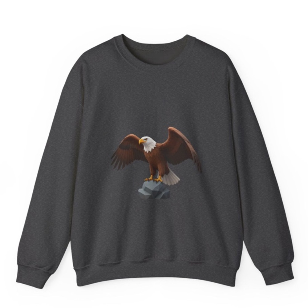 Gray Sweatshirt with Eagle Graphic